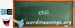 WordMeaning blackboard for chili